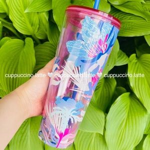 💐LAST ONE💕Starbucks 2023 Tropic Floral See through Venti Cold Cup Tumbler